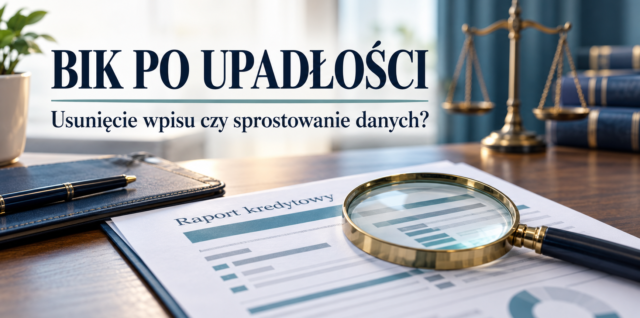 Raport kredytowy pod lupą — BIK po upadłości konsumenckiej: usunięcie wpisu czy sprostowanie danych
